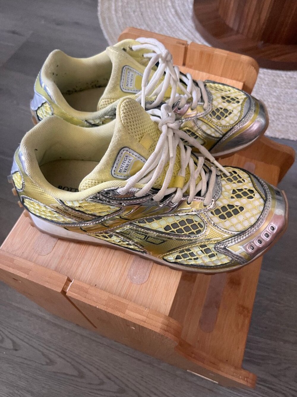 Bottega Veneta Sneakers Yellow & silver size 39
